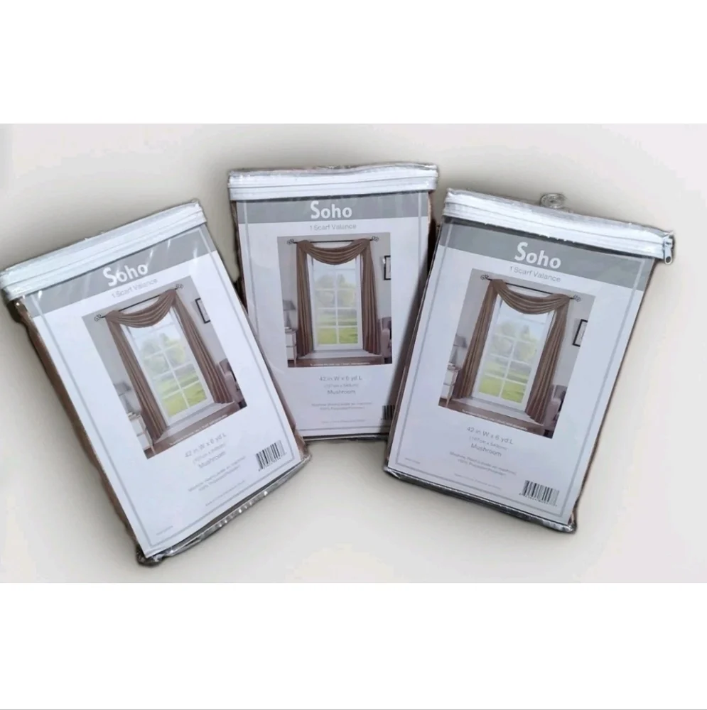 3 Brand New Soho Scarf Valances Each 42